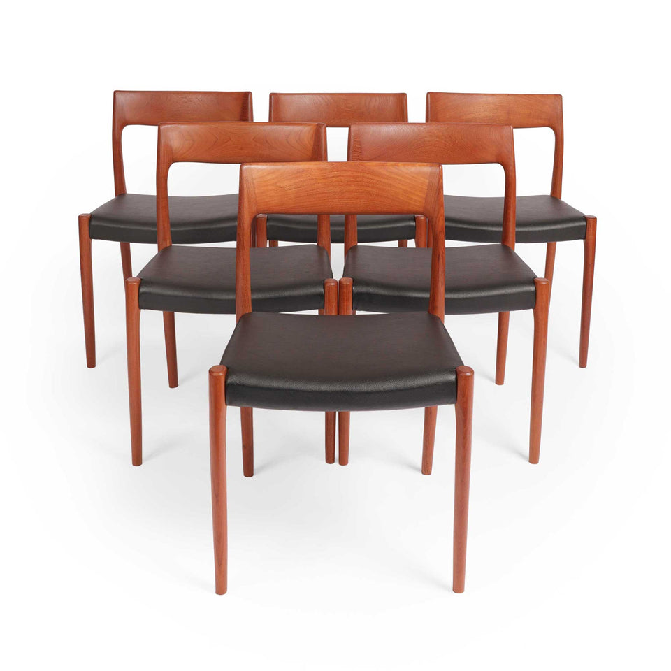 Vintage Niels Otto Møller Model 77 Dining Chairs in Solid Teak (set of 6)