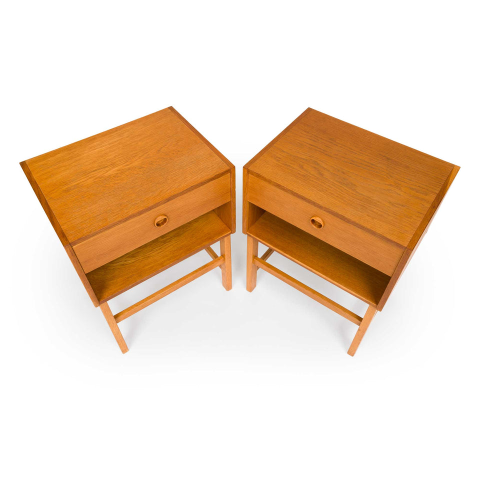 Vintage Danish Mid-Century Teak Nightstands/ Side Tables (Pair)