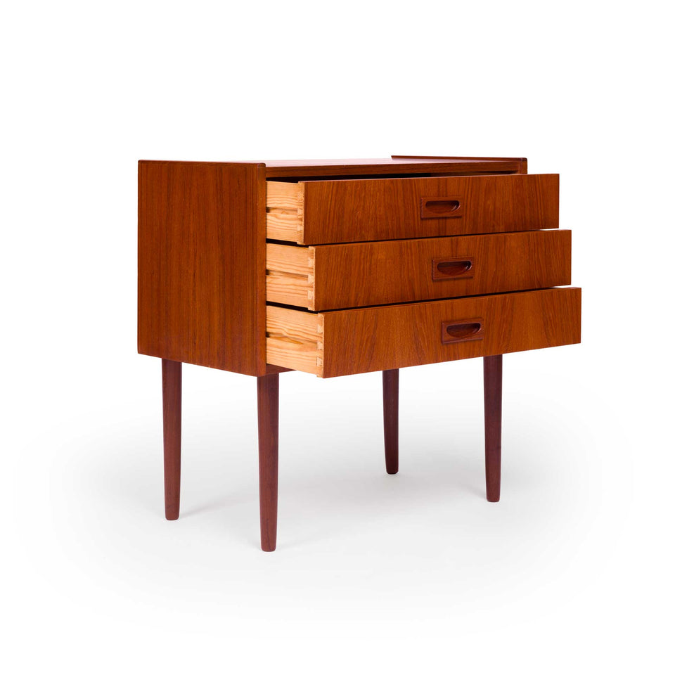 Danish Mid-Century Teak Three Drawer Chest 1960s