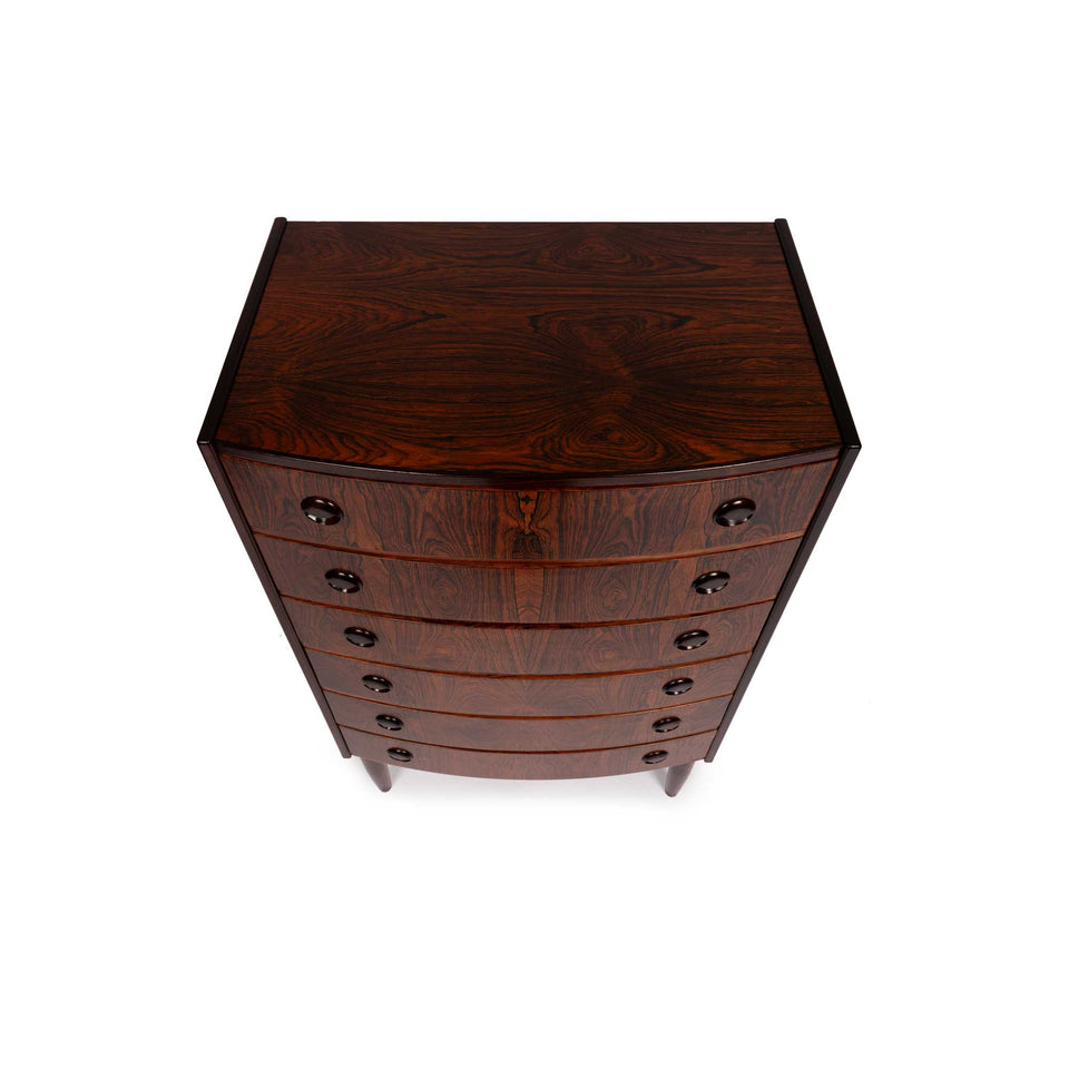Danish Mid-Century Six Drawer Rosewood Tallboy Dresser 1960s