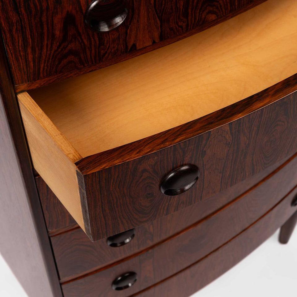 Danish Mid-Century Six Drawer Rosewood Tallboy Dresser 1960s