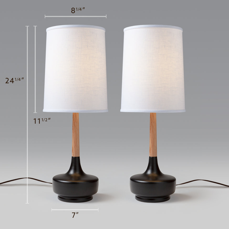 Pair of Mid-Century Table Lamp "Brooke - Cherry Grove"