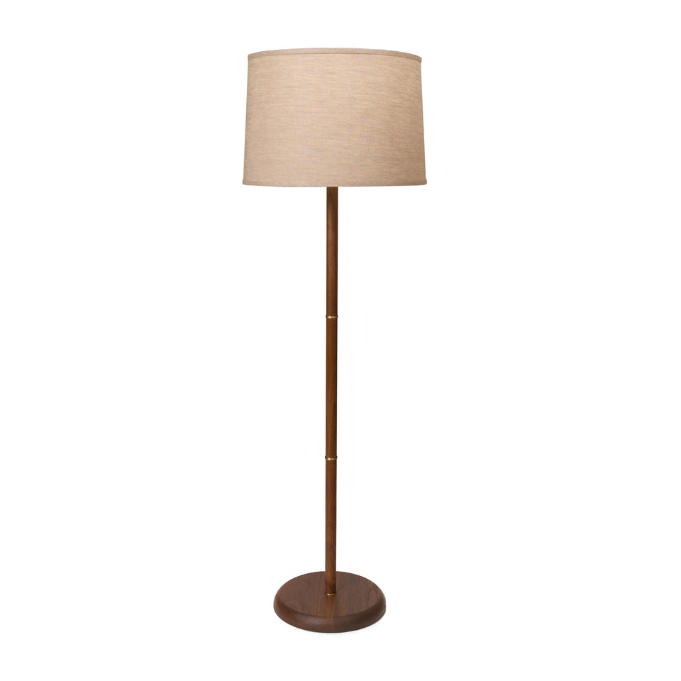 Mid-Century-Inspired Floor Lamp "Eddie" in Walnut