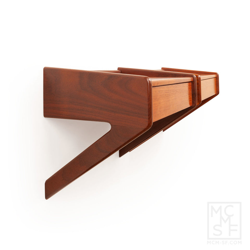 Vintage Teak Floating Nightstands 1960's