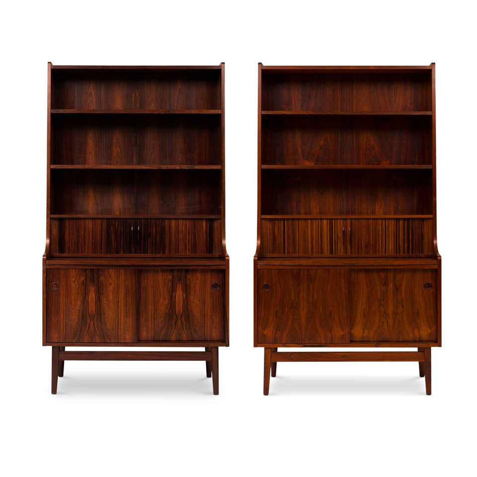 Pair of Vintage 1960s Danish Mid-Century Rosewood Bookcases