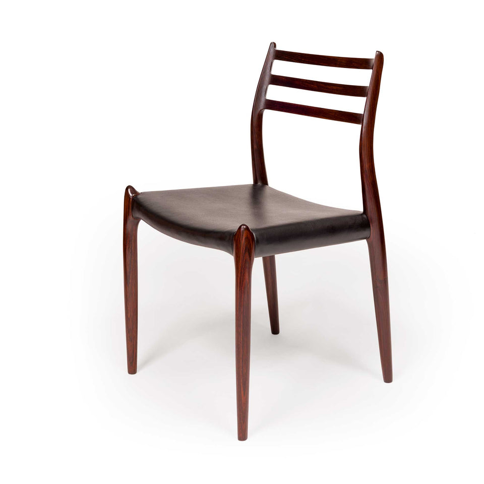 Set of 8 Vintage Niels Otto Møller 78 & 62 Dining Chairs in Solid Rosewood