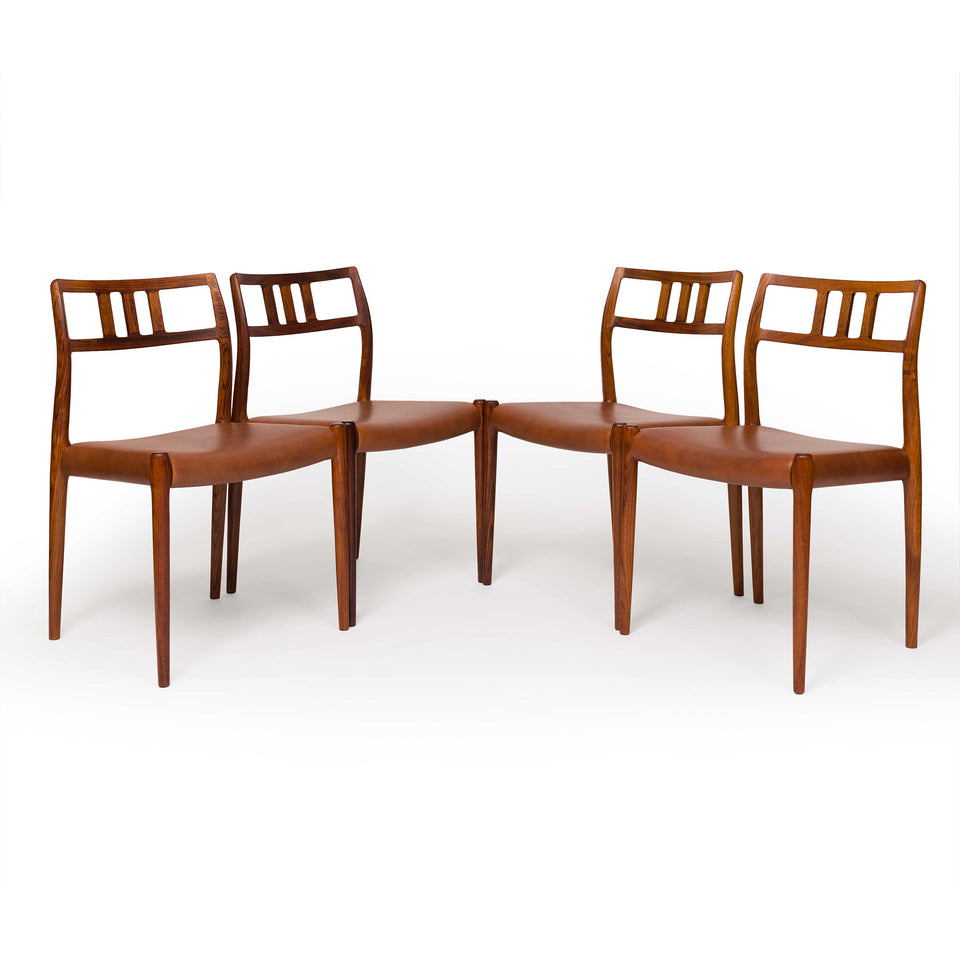 Vintage Danish Mid-Century Niels Otto Møller no. 79 Rosewood Dining Chairs (Set of 4)