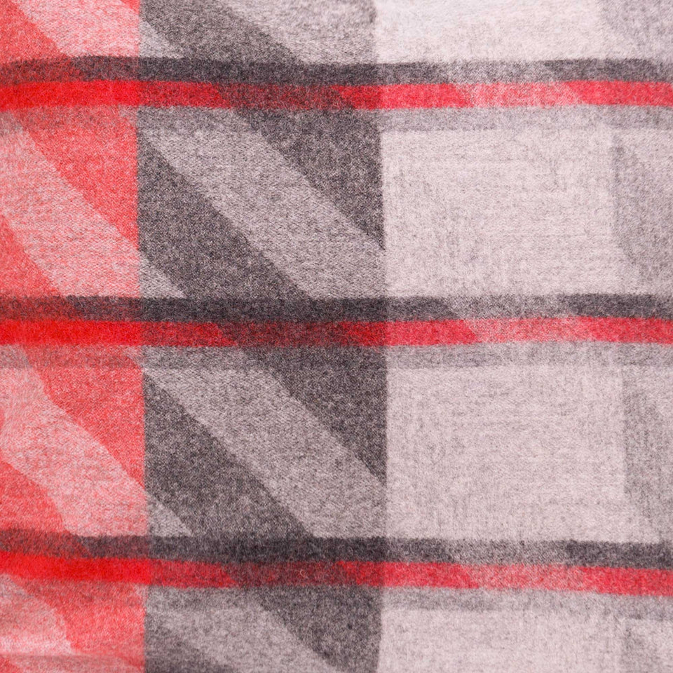 Red Plaid Lambswool Lumbar Pillow Cover (Pair)