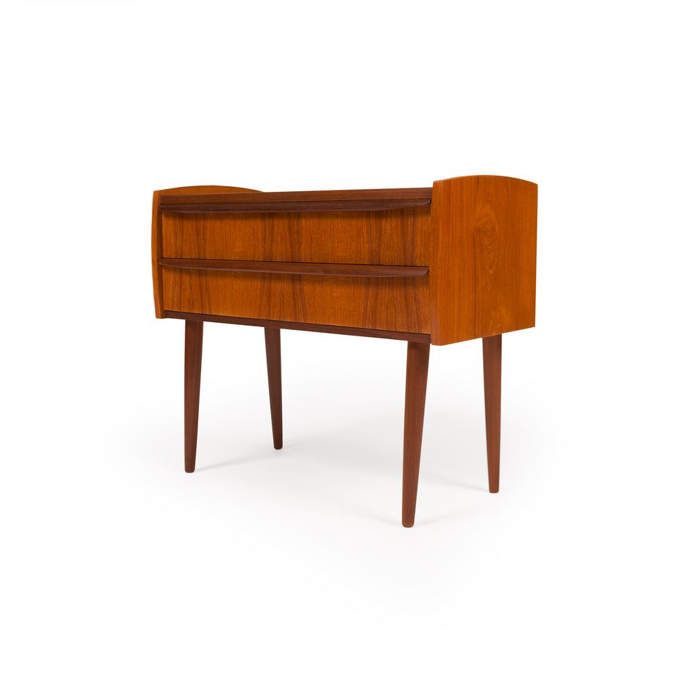 Vintage Danish Mid-Century 2-Drawer Teak Chest