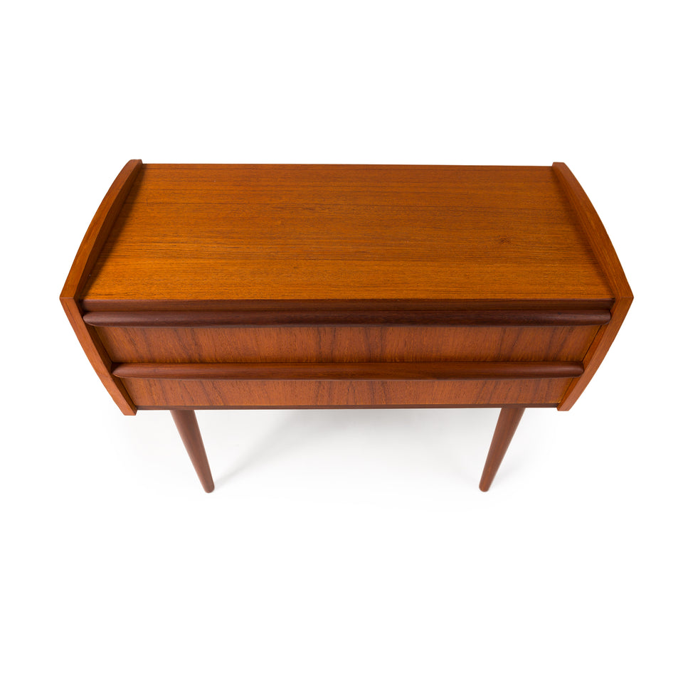 Vintage Danish Mid-Century 2-Drawer Teak Chest