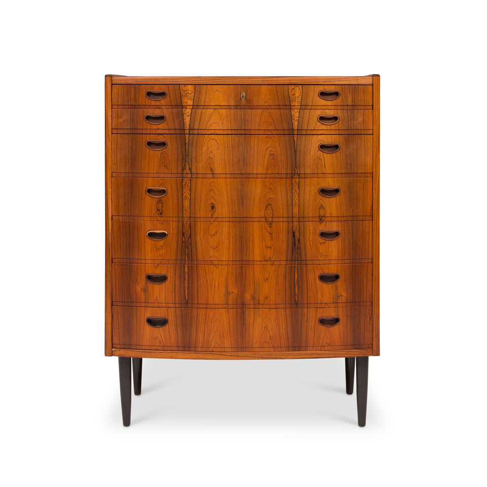 Vintage Danish Mid-Century Rosewood Tallboy Dresser