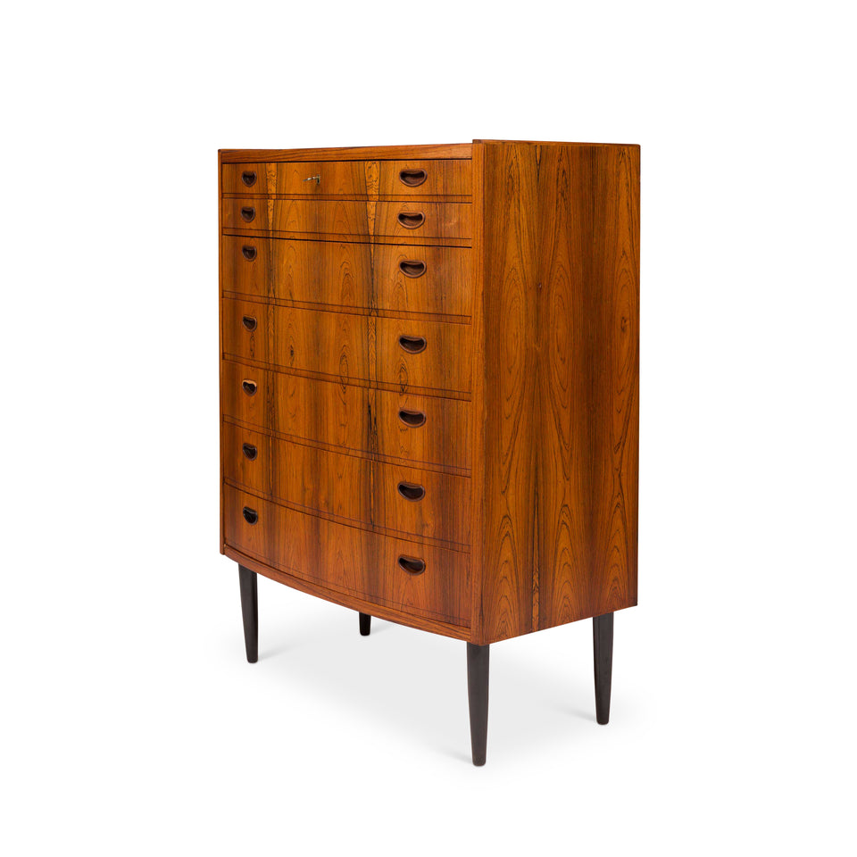Vintage Danish Mid-Century Rosewood Tallboy Dresser
