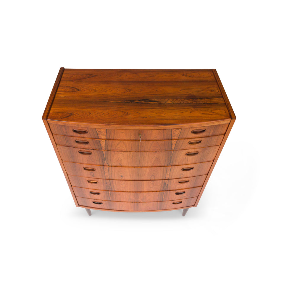 Vintage Danish Mid-Century Rosewood Tallboy Dresser