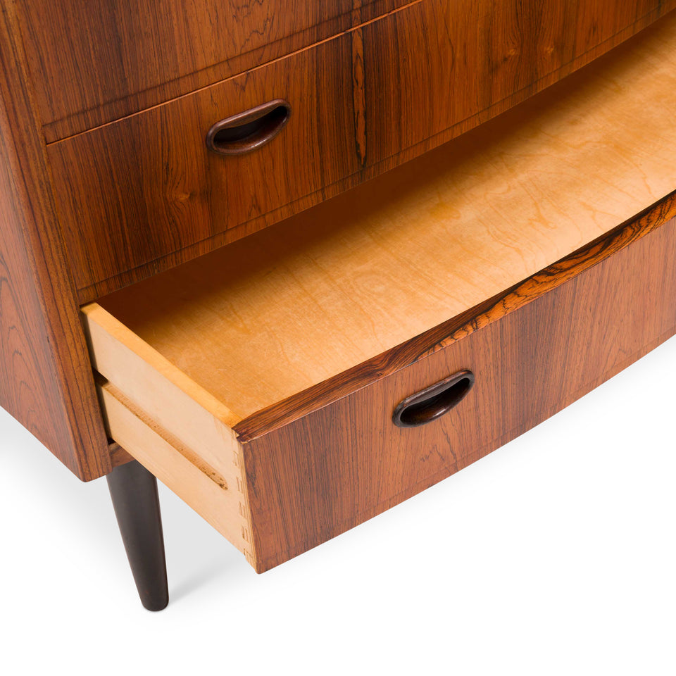 Vintage Danish Mid-Century Rosewood Tallboy Dresser