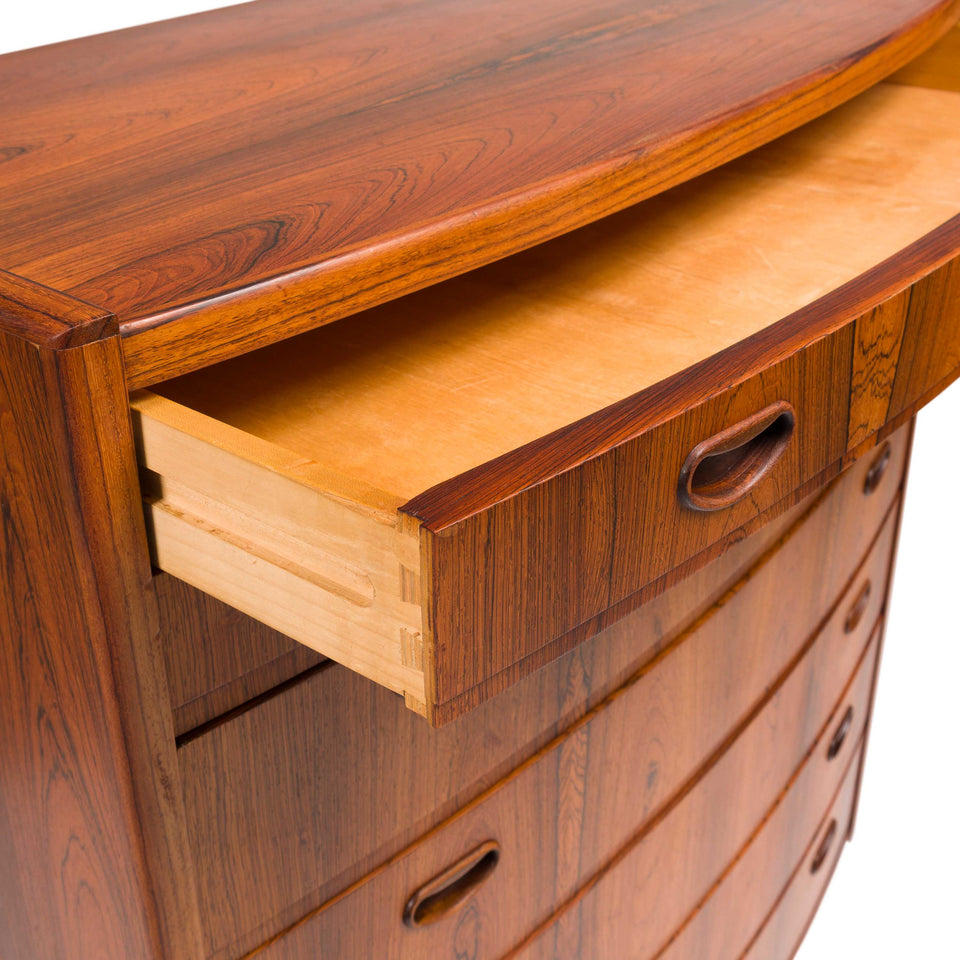 Vintage Danish Mid-Century Rosewood Tallboy Dresser