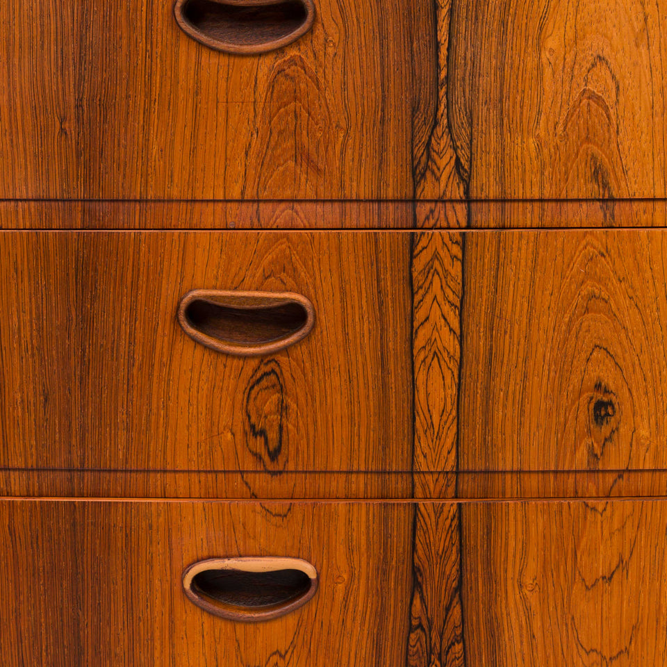 Vintage Danish Mid-Century Rosewood Tallboy Dresser