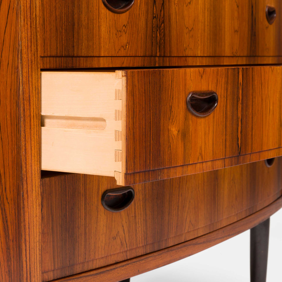 Vintage Danish Mid-Century Rosewood Tallboy Dresser