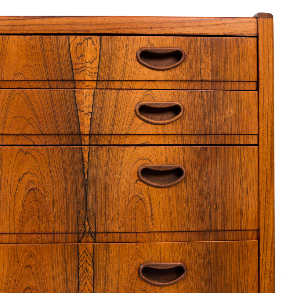 Vintage Danish Mid-Century Rosewood Tallboy Dresser