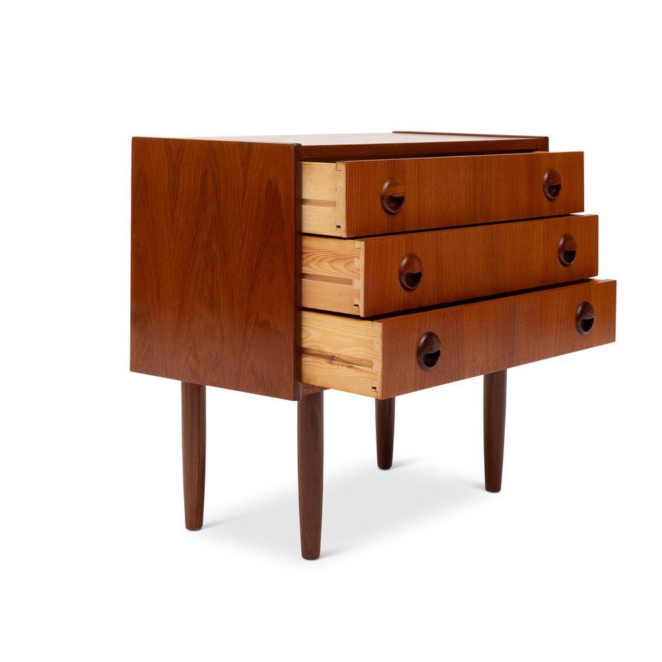 Danish Mid-Century Three-Drawer Teak Chest / Nightstand 1960s