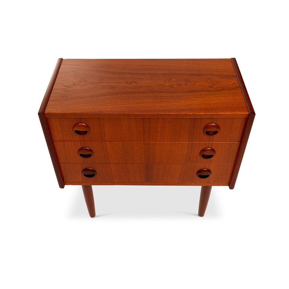 Danish Mid-Century Three-Drawer Teak Chest / Nightstand 1960s
