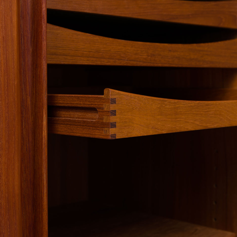 Vintage Danish Bernhard Pedersen & Søn High Sideboard in Teak