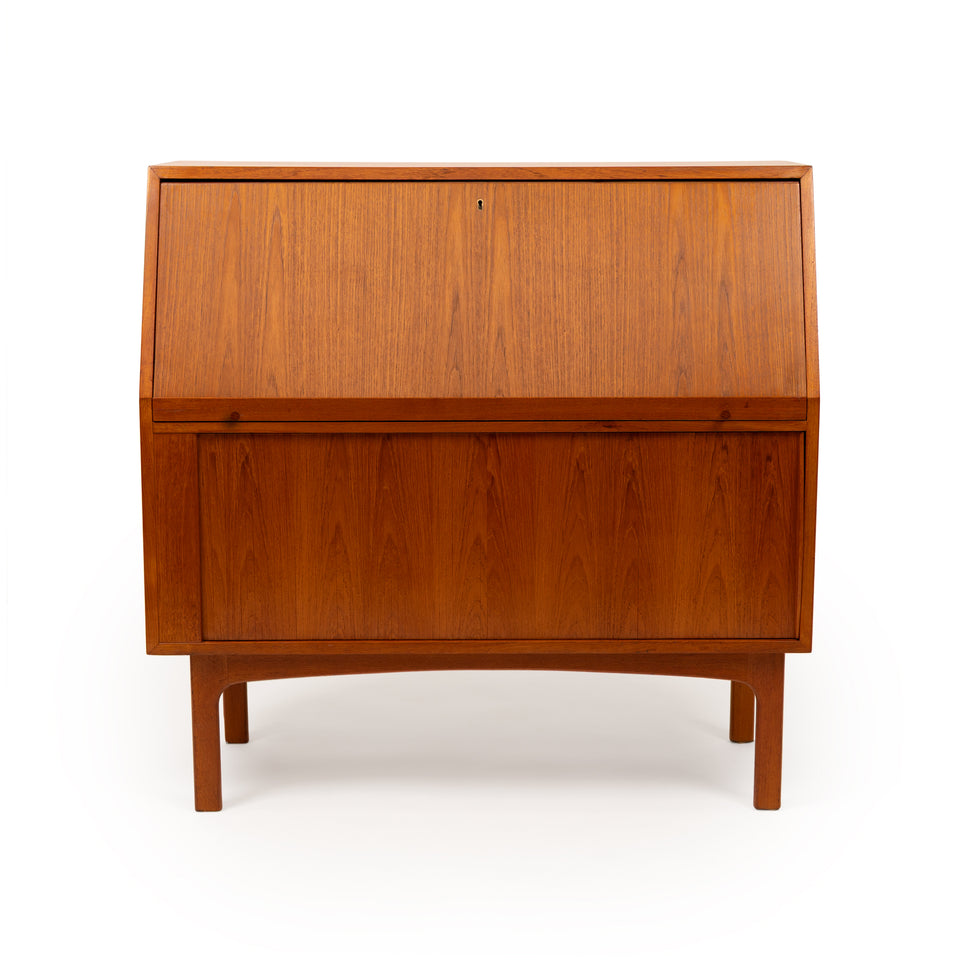 Vintage Danish Mid-Century Teak Secretary Desk by Bernhard Pedersen & Sons