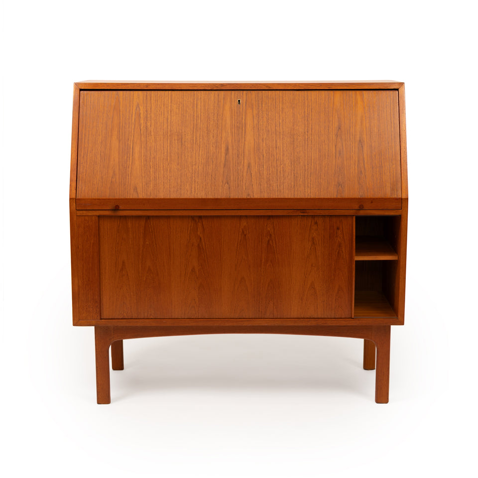 Vintage Danish Mid-Century Teak Secretary Desk by Bernhard Pedersen & Sons
