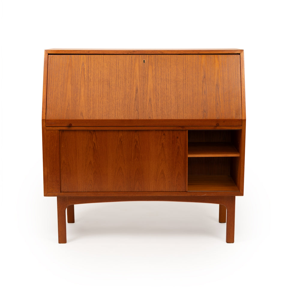Vintage Danish Mid-Century Teak Secretary Desk by Bernhard Pedersen & Sons