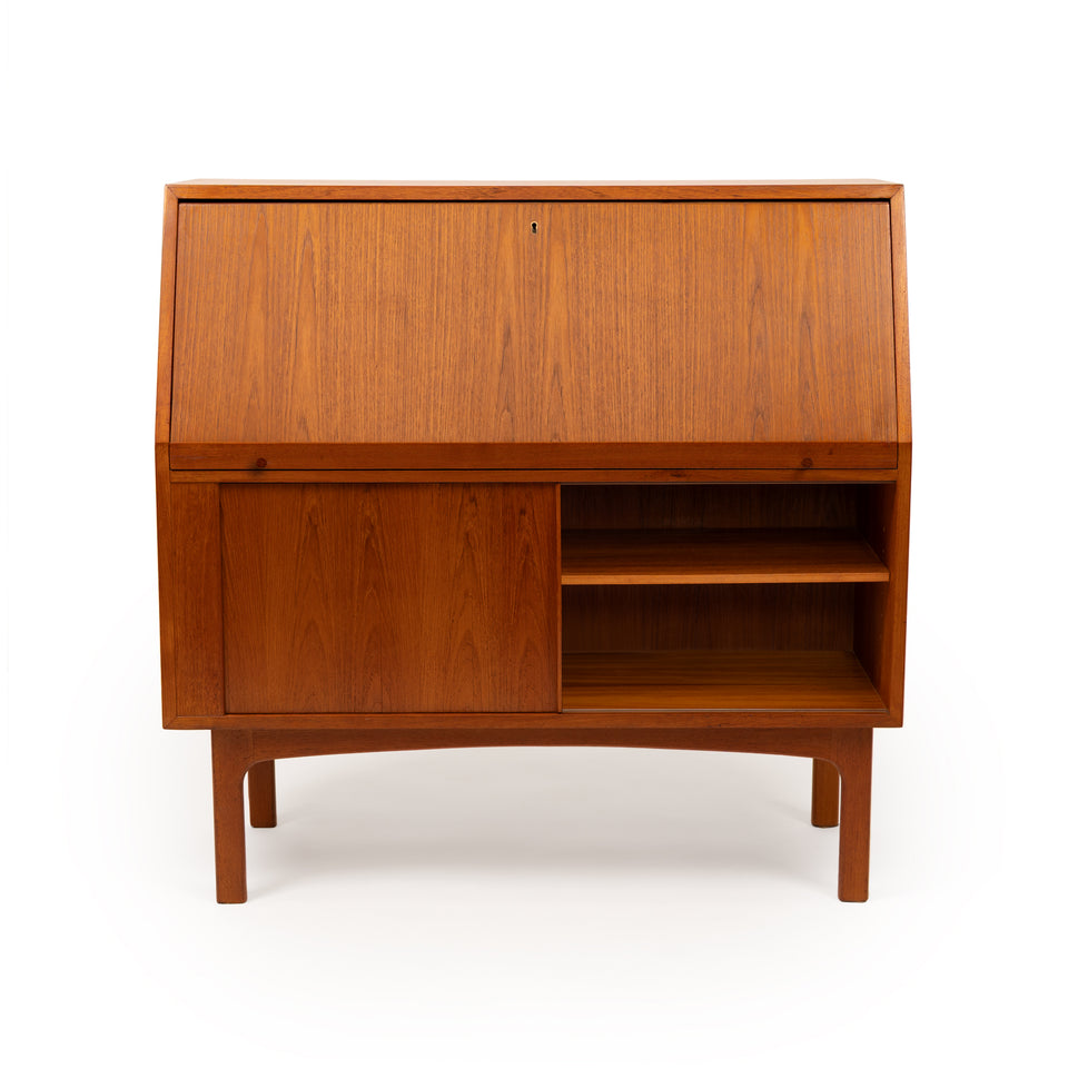 Vintage Danish Mid-Century Teak Secretary Desk by Bernhard Pedersen & Sons