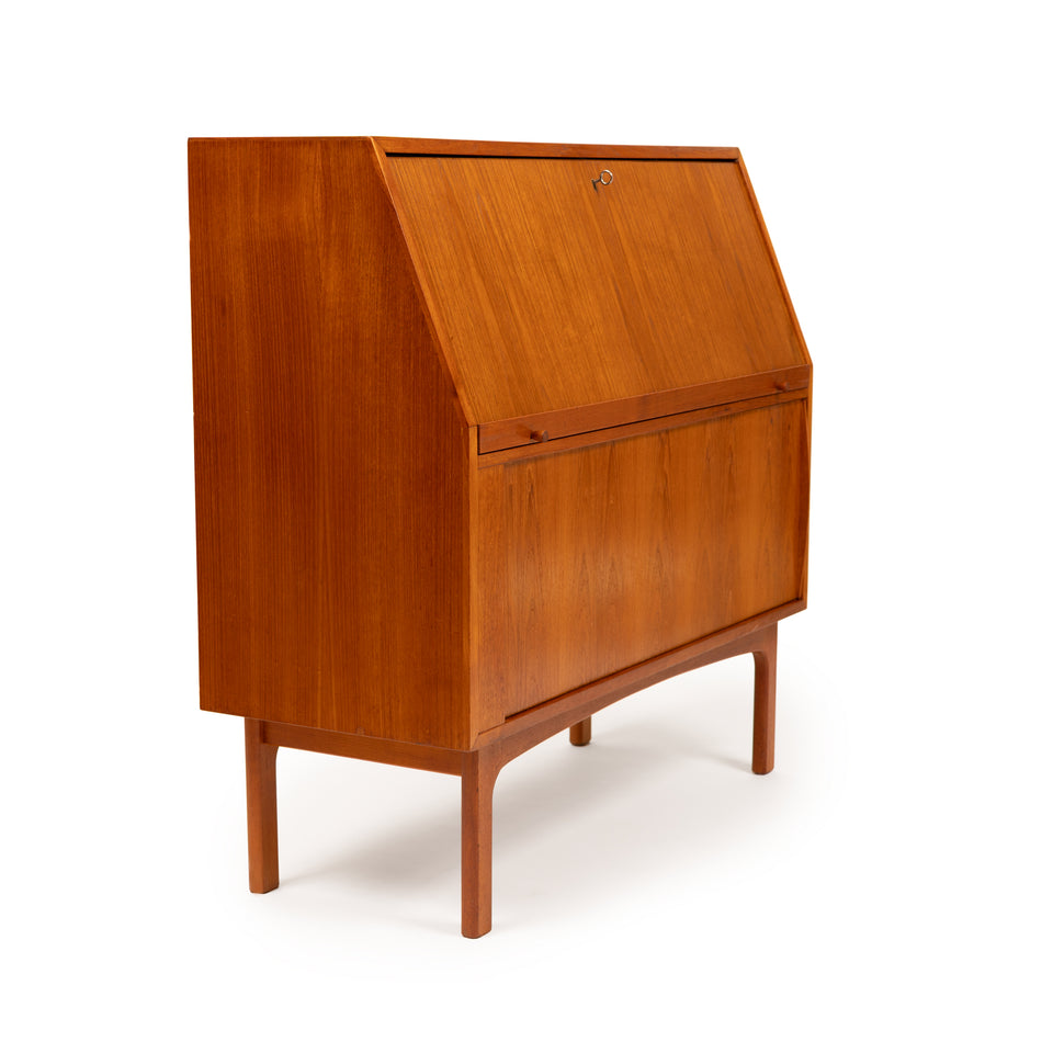 Vintage Danish Mid-Century Teak Secretary Desk by Bernhard Pedersen & Sons