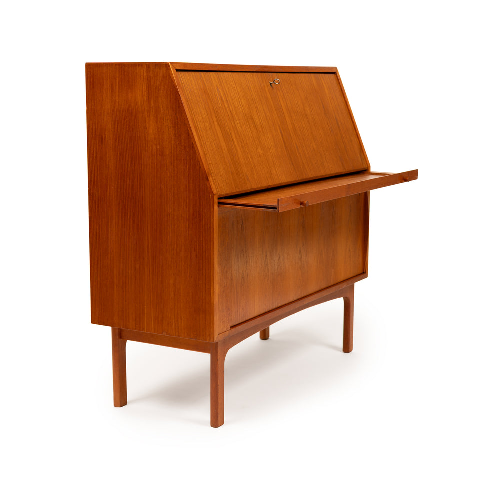 Vintage Danish Mid-Century Teak Secretary Desk by Bernhard Pedersen & Sons
