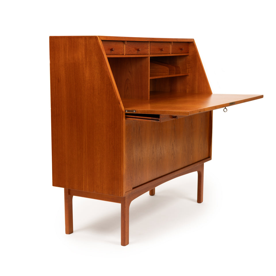 Vintage Danish Mid-Century Teak Secretary Desk by Bernhard Pedersen & Sons