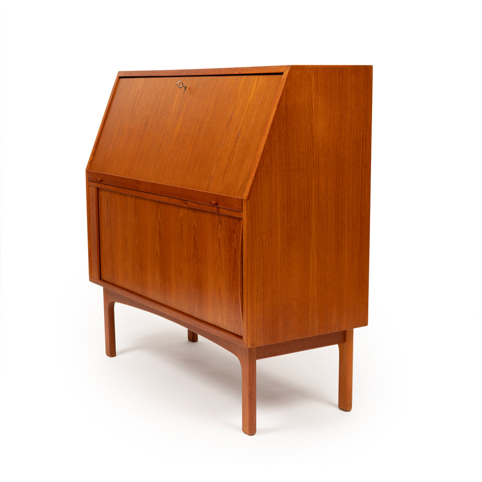 Vintage Danish Mid-Century Teak Secretary Desk by Bernhard Pedersen & Sons