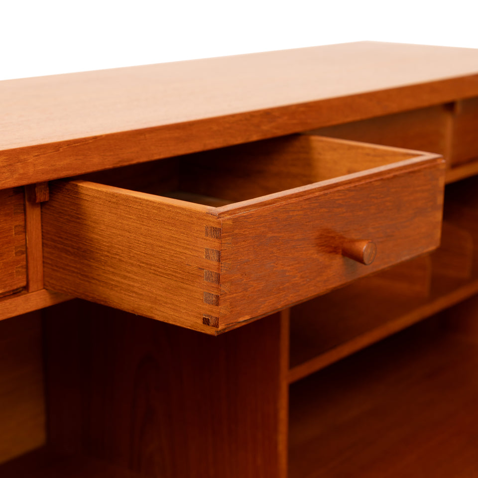 Vintage Danish Mid-Century Teak Secretary Desk by Bernhard Pedersen & Sons