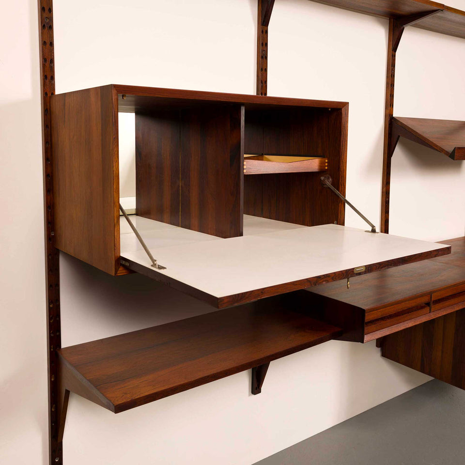 SOLD TX— Vintage Danish Mid-Century Royal System Wall Unit by Poul Cadovius in Rosewood