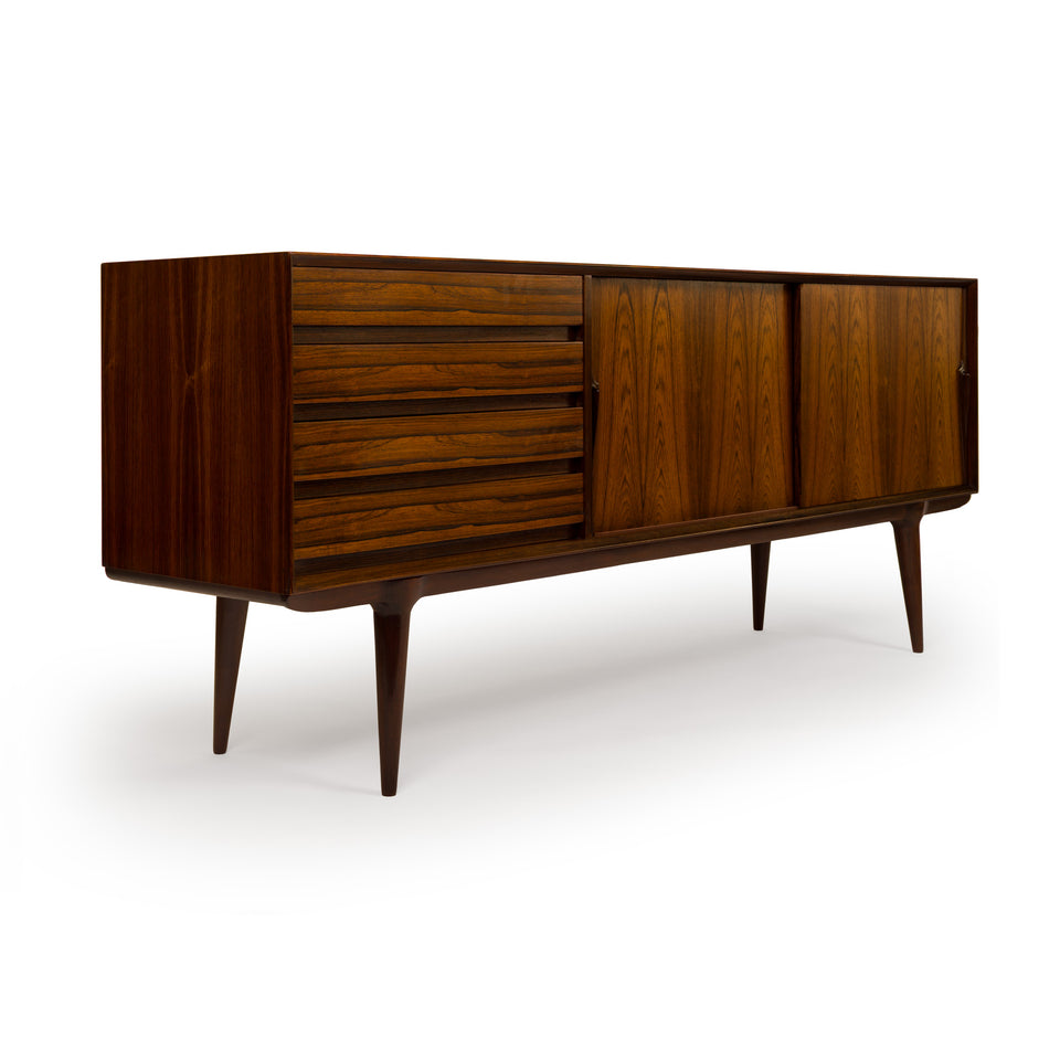 Vintage Danish Mid-Century Omann Jun Møbelfabrik Model 18 Rosewood Credenza 1960s