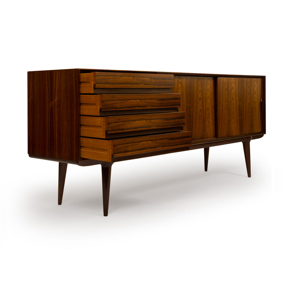 Vintage Danish Mid-Century Omann Jun Møbelfabrik Model 18 Rosewood Credenza 1960s
