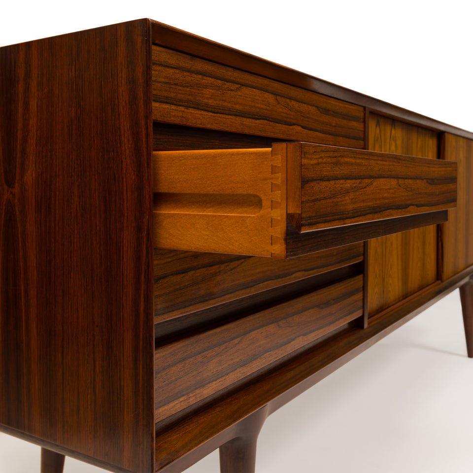 Vintage Danish Mid-Century Omann Jun Møbelfabrik Model 18 Rosewood Credenza 1960s
