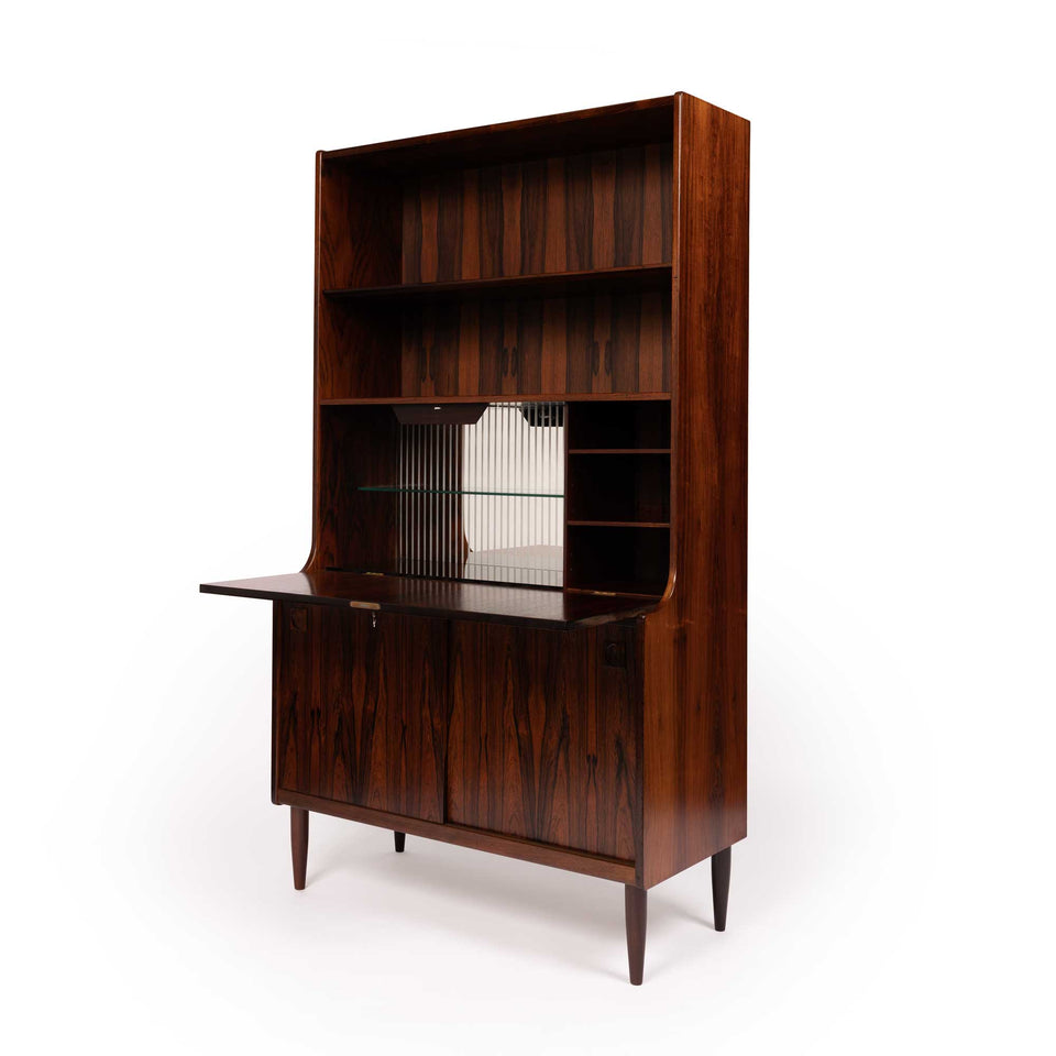 Vintage Danish Mid-Century Rosewood Hutch with Bar by Farsø møbelfabrik