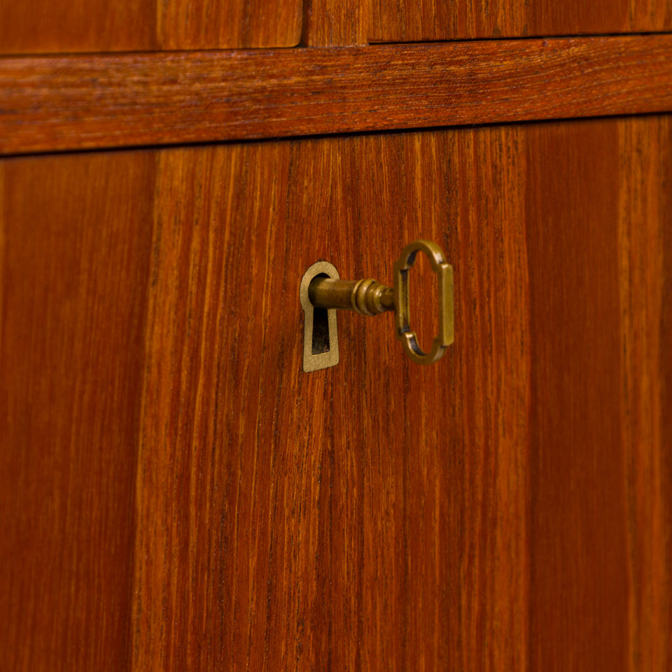 Danish Mid-Century Modern Teak Bar Hutch | Vintage Scandinavian Cocktail Cabinet