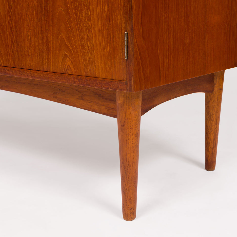 Danish Mid-Century Modern Teak Bar Hutch | Vintage Scandinavian Cocktail Cabinet