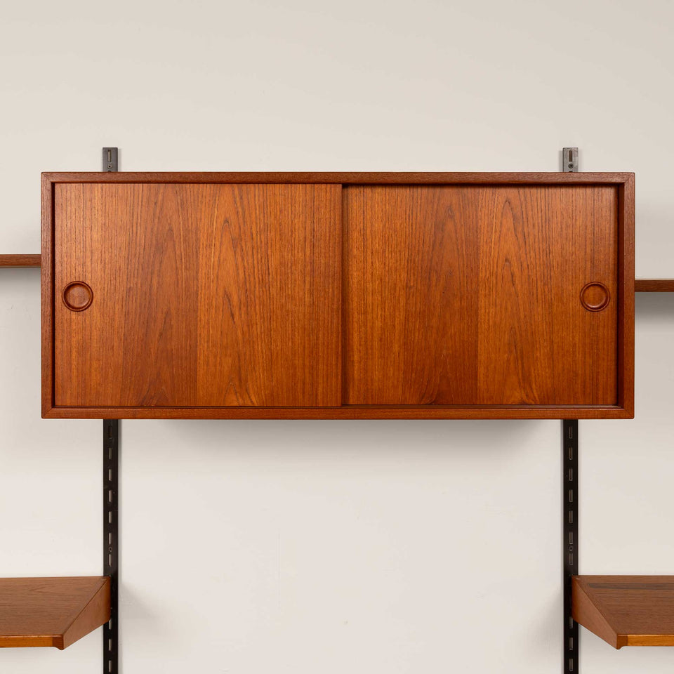 Kai Kristansen Teak Wall System Danish Mid-Century 1960s w/ Tambour Cabinet