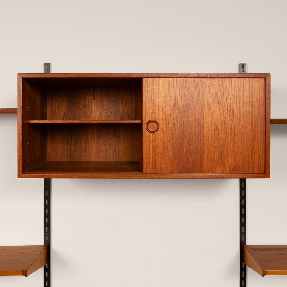 Kai Kristansen Teak Wall System Danish Mid-Century 1960s w/ Tambour Cabinet