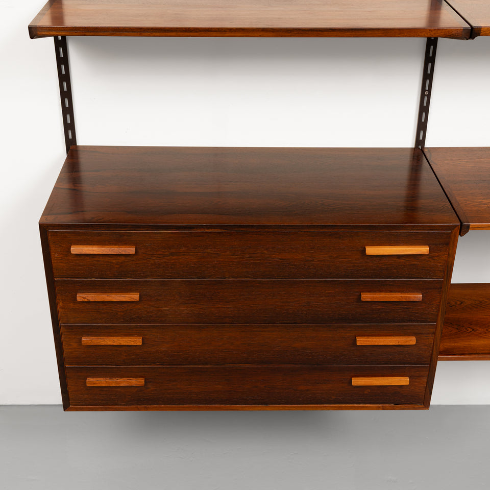 Vintage Kai Kristiansen's FM Reolsystem Shelving System in Rosewood 1960s w/Cabinets