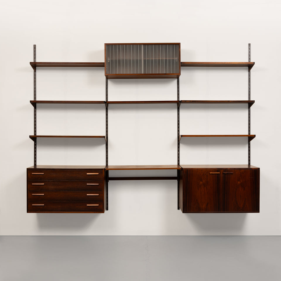 Vintage Kai Kristiansen's FM Reolsystem Shelving System in Rosewood 1960s w/Cabinets