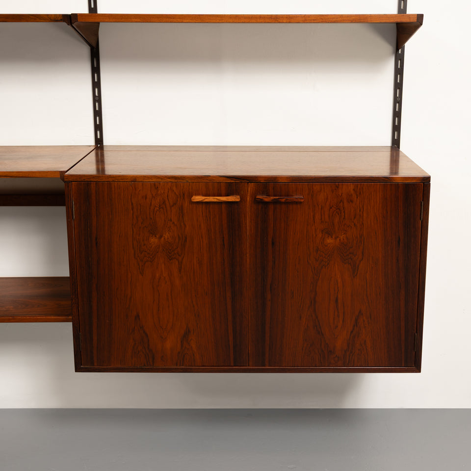 Vintage Kai Kristiansen's FM Reolsystem Shelving System in Rosewood 1960s w/Cabinets