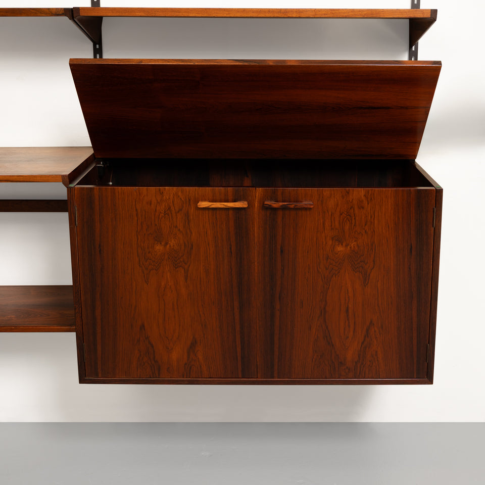 Vintage Kai Kristiansen's FM Reolsystem Shelving System in Rosewood 1960s w/Cabinets