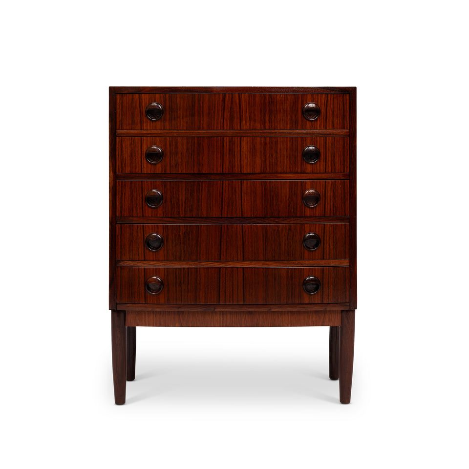 Vintage Danish Mid Century Rosewood 5 Drawer Chest 1960s Kai Kristiansen