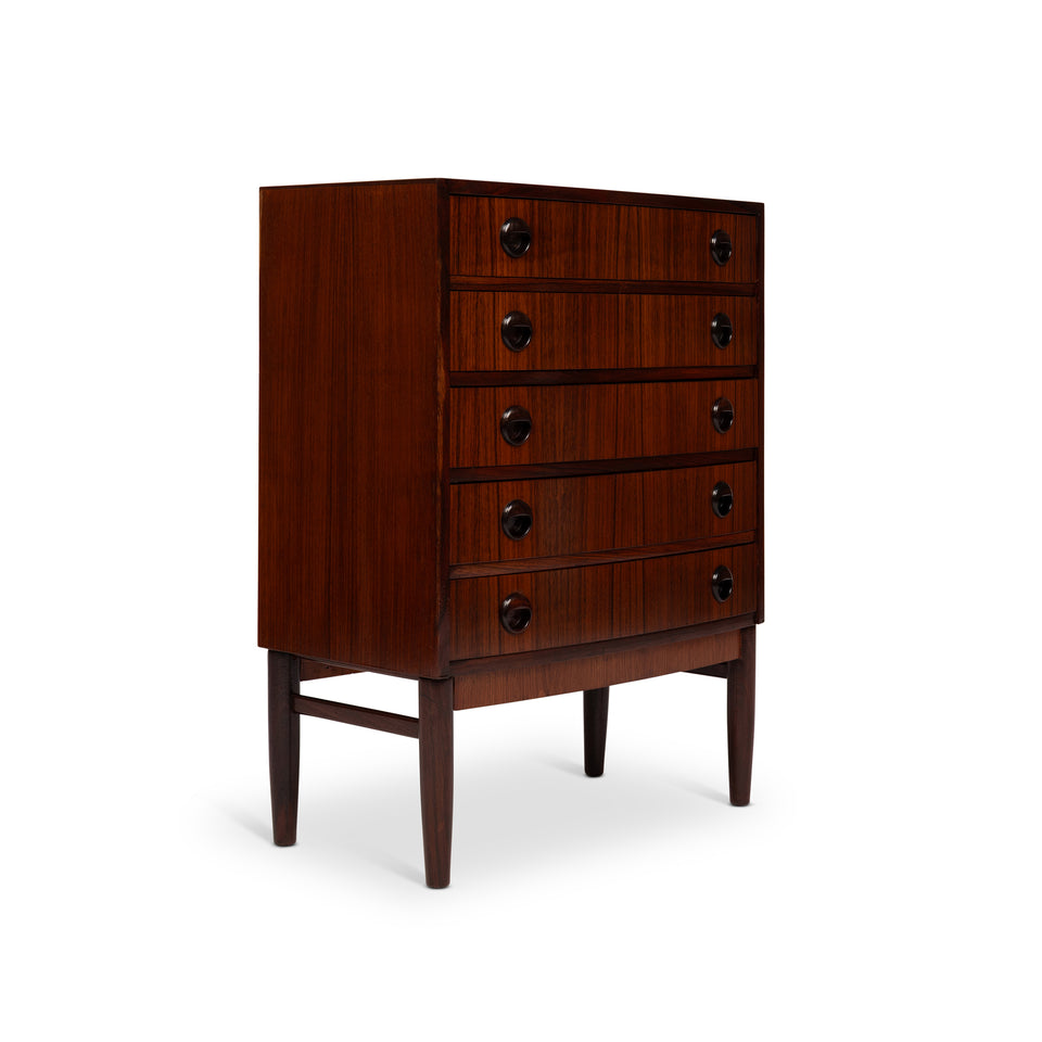 Vintage Danish Mid Century Rosewood 5 Drawer Chest 1960s Kai Kristiansen
