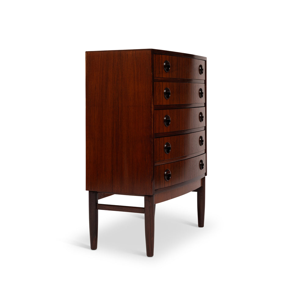 Vintage Danish Mid Century Rosewood 5 Drawer Chest 1960s Kai Kristiansen